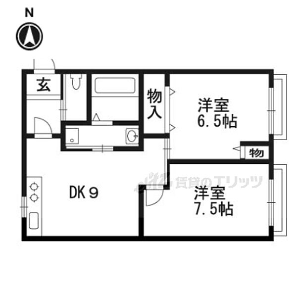 京都府京都市下京区西七条赤社町(賃貸マンション2DK・2階・50.00㎡)の写真 その2