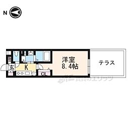 ベラジオ西陣聚楽II 1階1Kの間取り