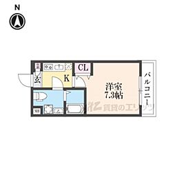 D.CLAREST CREST TAPP 二条 302 3階1Kの間取り