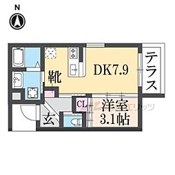 レシオス京都西院 1LDKの間取図画像