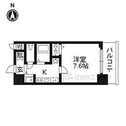 アクアプレイス京都二条城 1Kの間取図画像