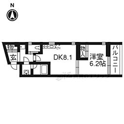 ウィステリア 1DKの間取図画像