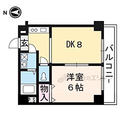 ベルエアー2 1DKの間取図画像
