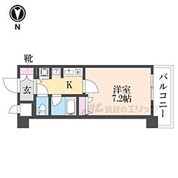 ベラジオ五条烏丸 1Kの間取図画像