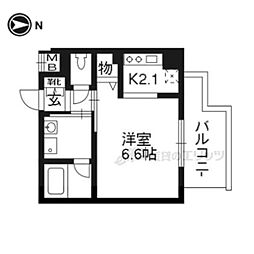 アスヴェル京都西京極 1Kの間取図画像