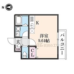 モンテレジデンス西陣 ワンルームの間取図画像