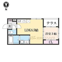 Hubi Core 西京極 1LDKの間取図画像