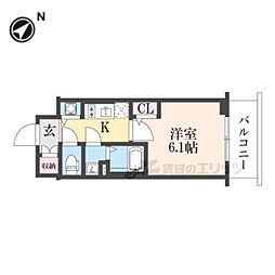 ベラジオレガシー葛野大路八条 1Kの間取図画像