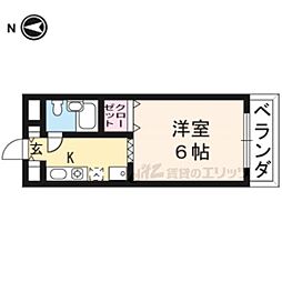 エクセレント林戸 1Kの間取図画像
