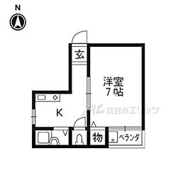 Nスクエア 1Kの間取図画像