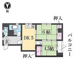エビスビル 2DKの間取図画像