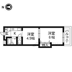 Requie紫竹 2Kの間取図画像