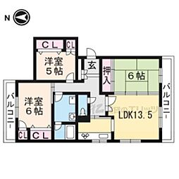 ファミリア桂 3LDKの間取図画像