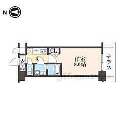 CREST TAPP京都太秦天神川dexII 1Kの間取図画像