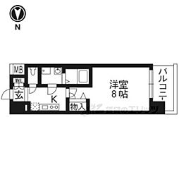アスヴェル京都四条 1Kの間取図画像