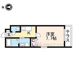 クレドール京都駅南 1Kの間取図画像