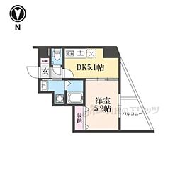 ARCA西京極 1DKの間取図画像