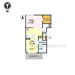 GRAMM西衣手町 1LDKの間取図画像