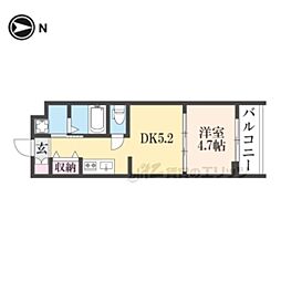 ファステート京都西KIWAMI 1DKの間取図画像