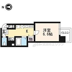 エグゼレジデンス羅城門 1Kの間取図画像