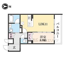 グランドール京都 1LDKの間取図画像