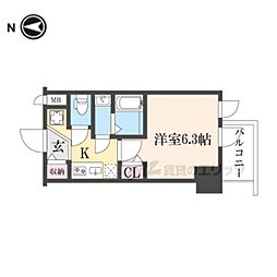 ファステート京都東寺フェイブ 1Kの間取図画像