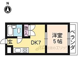 エクセル竹田 1DKの間取図画像