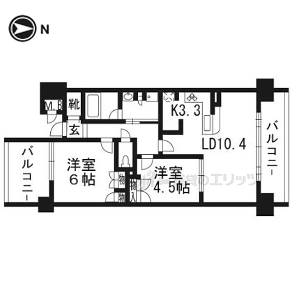 京都府京都市下京区河原町通四条下る２丁目稲荷町(賃貸マンション2LDK・7階・55.64㎡)の写真 その2