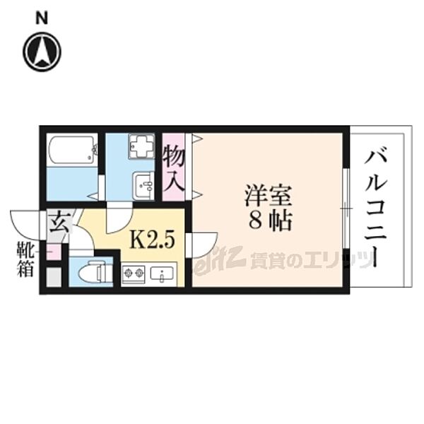 カーサウッド花園 307｜京都府京都市右京区花園春日町(賃貸アパート1K・3階・24.29㎡)の写真 その2