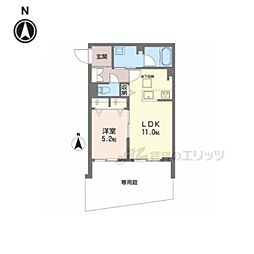 京阪本線 七条駅 徒歩3分の賃貸マンション 1階1LDKの間取り