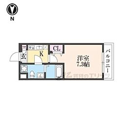 D.CLAREST CREST TAPP 二条 405 4階1Kの間取り