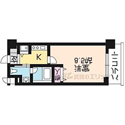 レジディア洛北 1Kの間取図画像