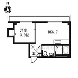 rokujohouse 1DKの間取図画像