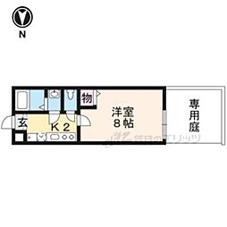 フラッティ丸太町御前 1Kの間取図画像