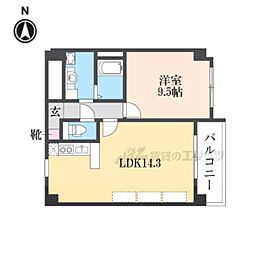 ジュネス木駒 2LDKの間取図画像