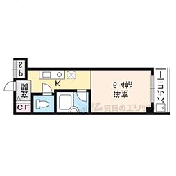 パレス室町 1Kの間取図画像