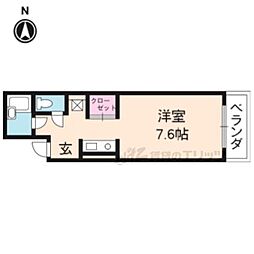 カーサテリトリオパエゼ ワンルームの間取図画像