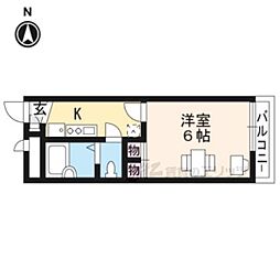 レオパレス御所西 1Kの間取図画像
