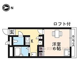 レオパレスイン京都 1Kの間取図画像