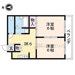 万成ビル 2DKの間取図画像