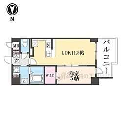 仮)壬生御所ノ内町プロジェクト 1LDKの間取図画像