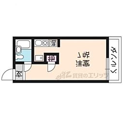 パインフィールド北白川 1Kの間取図画像