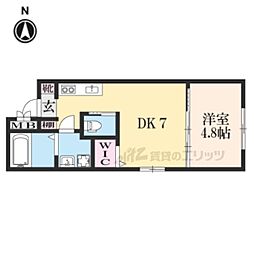 Parks京都東山 1DKの間取図画像