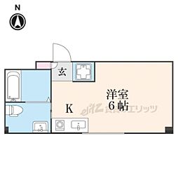 rokujohouse ワンルームの間取図画像