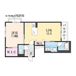 クローネ西院 1LDKの間取図画像