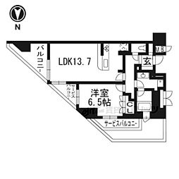 ライオンズ京都御所南室町通 1LDKの間取図画像