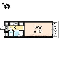 コアロード鷹ケ峰 1Kの間取図画像