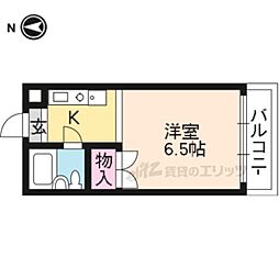 メイプル渡辺1 1Kの間取図画像