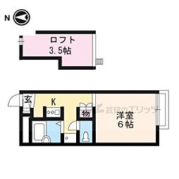レオパレスニューシルバーレジデンス武蔵 1Kの間取図画像