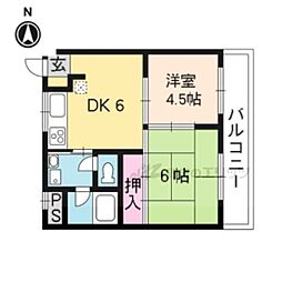 メゾンド光悦 2DKの間取図画像